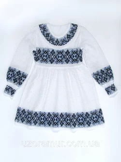 Плаття для дівчинки х/б з синім візерунком